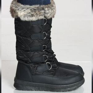 ATHLETECH WOMEN"S MARTY SNOW WATER-RESISTANT LACE UP FAUX FUR COLLAR BOOT